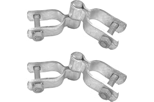 ADLMPW [Pack of 2] 1-5/8" x 1-5/8" Chain Link Fence Gate Post Hinge Kit, Galvanized Steel Heavy Duty Gate Hinges, Include 2 PCS Female Gate Frame Hinge, 2 PCS Male Gate Post Hinge, Bolts & Nuts Included