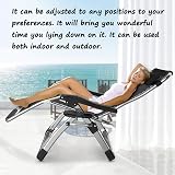 DQCHAIR Sun Lounger Outdoor Zero Gravity Chair with Cup Holder Silver view 4