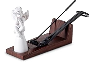 dgudgu Candle Care Kit Angel Candle Snuffer,Candle Wick Trimmer,Candle Wick Dipper,Storage Tray Plate, Black Stainless Steel Candle Wick Cutter Trimmer and Candle Wick Dipper apagador de velas