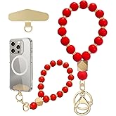 Yudaky Silicone Beaded Phone Wrist Strap, Phone Bracelet Strap with Tether Tab Elastic Hands Free Wristlet Strap