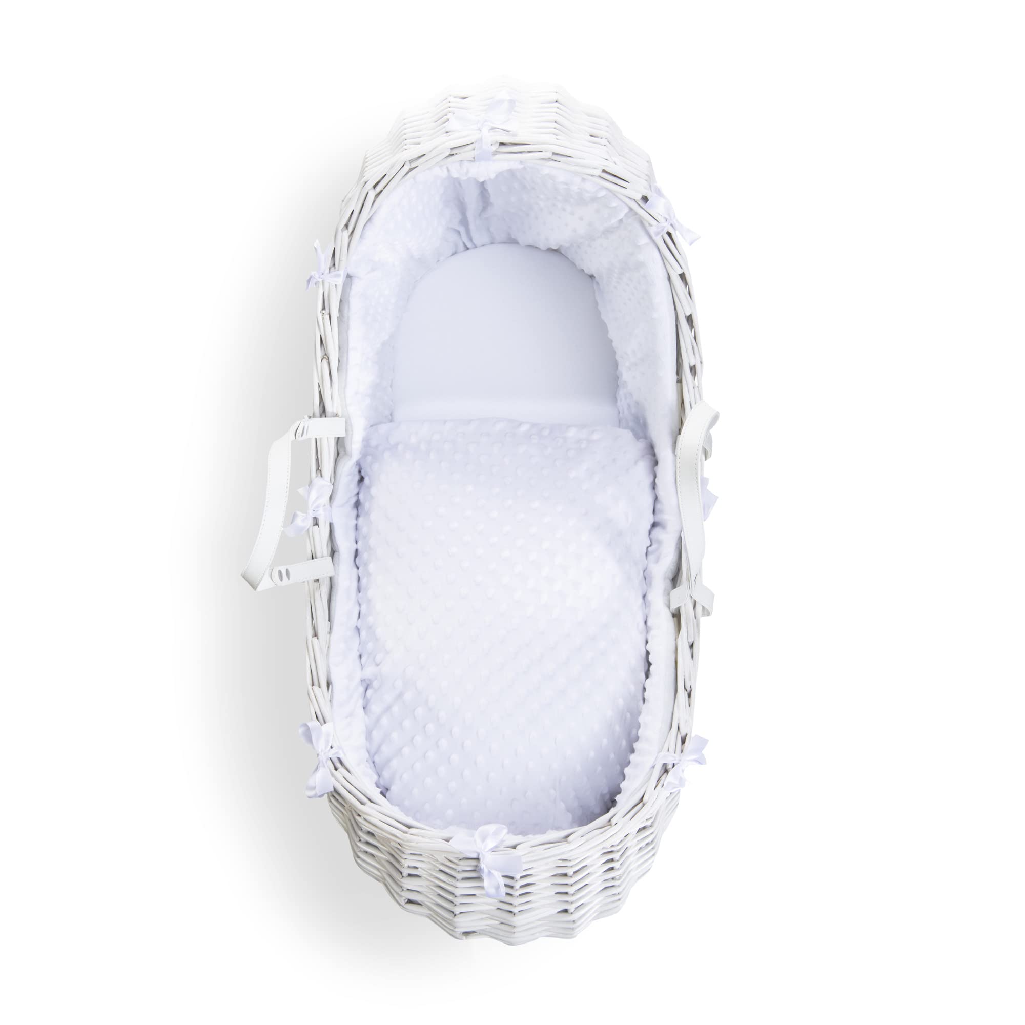 Clair de Lune | Dimple Noah Pod Bedding Set | Universal Noah Pod Dressing Covers Set | Made in Great Britain (Basket is NOT Included) - White