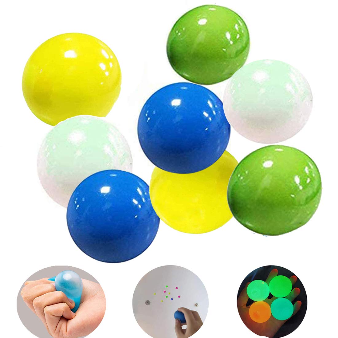 Buy Sticky Ceiling Balls, Sticky Balls for Ceiling, Stress Glow Toys