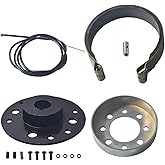 CPVNQMDG Rear 4" Drum Brake Band Pin with 65" Cable for Go Kart 3/4" Bore & 3/16" Keyway black for Mini Bike 212cc 196cc 6.5hp Dune Buggies Drift Trike Heavy Duty Go Kart Cart with Hardware Kit