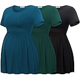 Bearsland Maternity Tops Short Sleeve Scoop Neck Breastfeeding Shirt Pregnancy Clothes