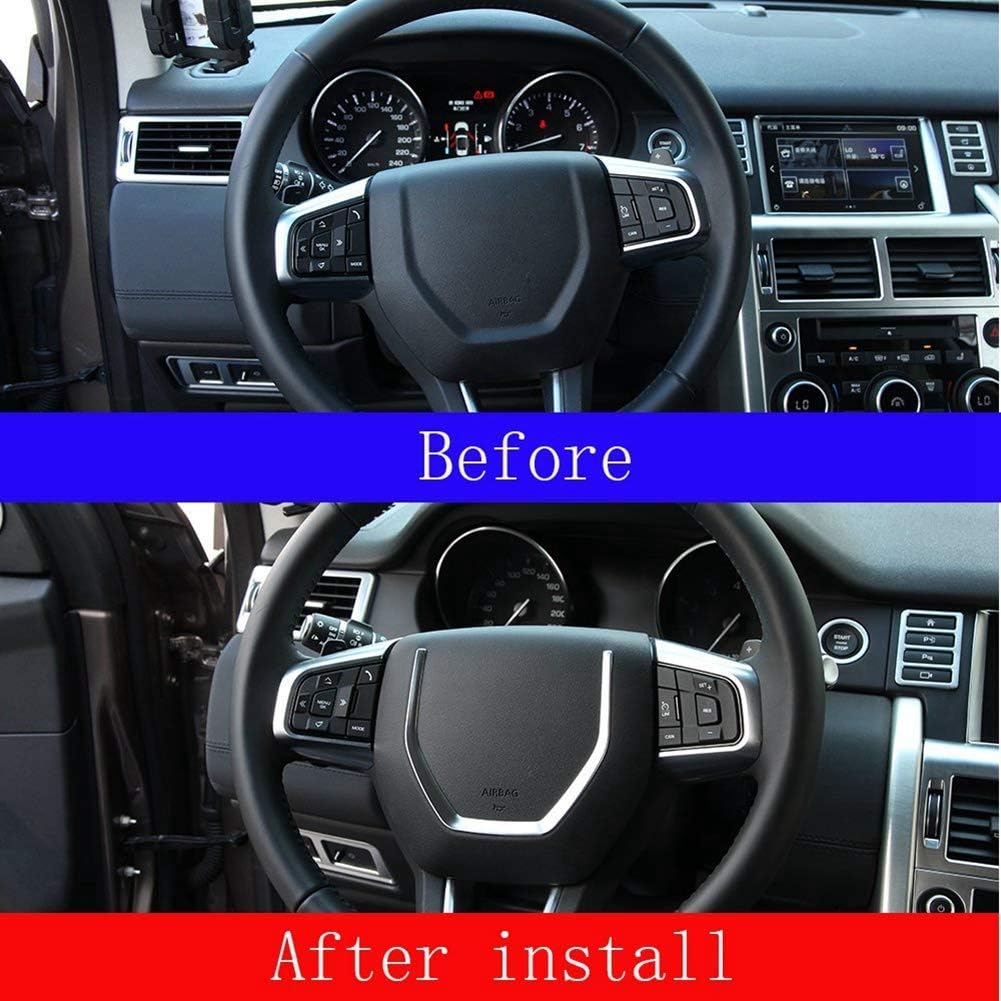 ABS Car Steering Wheel Decoration Sequins Trim 1Pcs For Discovery Sport 2015-2018 Car Accessories (Matte Silver) - Image 3