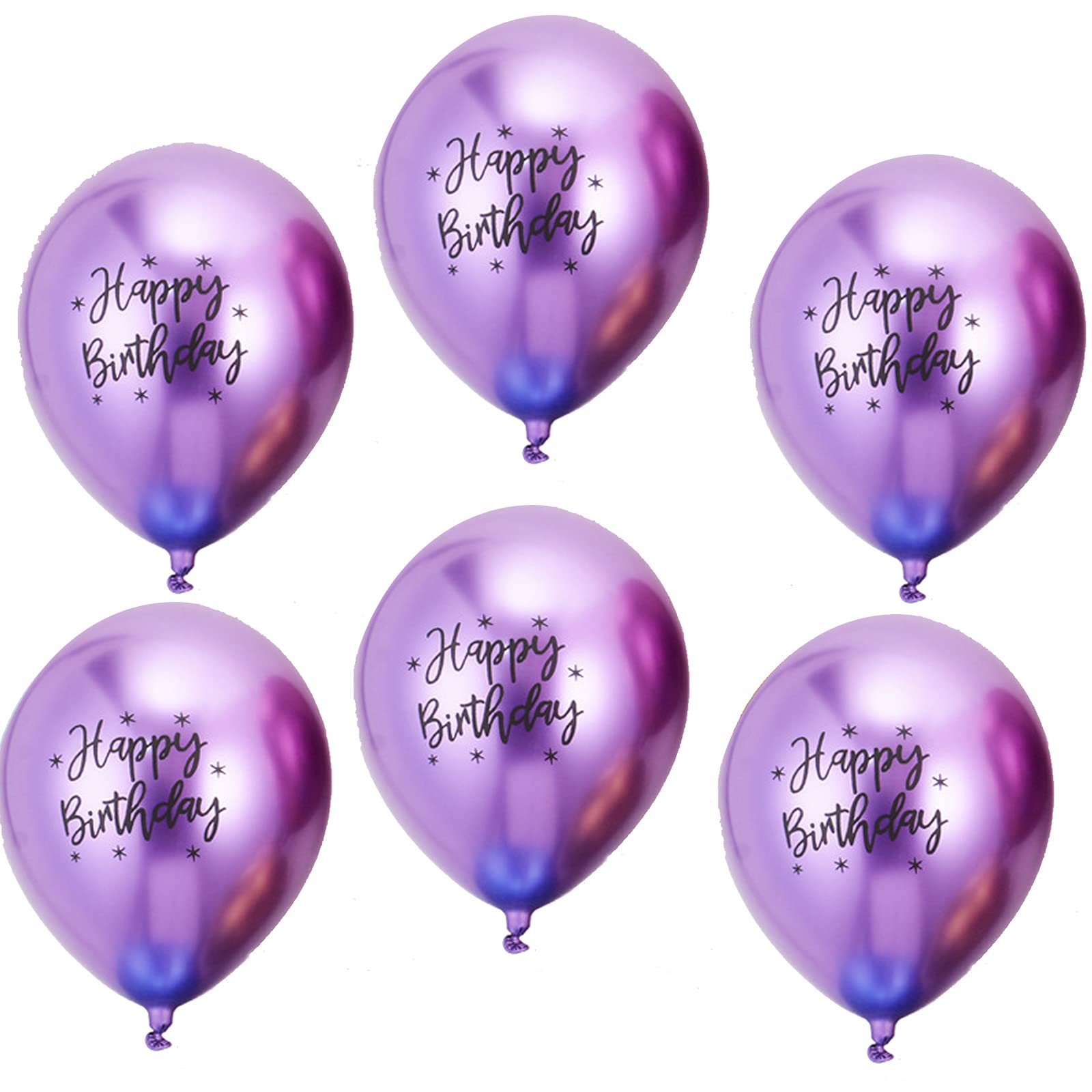 Happy Birthday Metallic Balloons,20 PCS 12 Inch Shiny Metallic Balloon Latex Balloon Happy Birthday Balloons… (PU-20PCS)