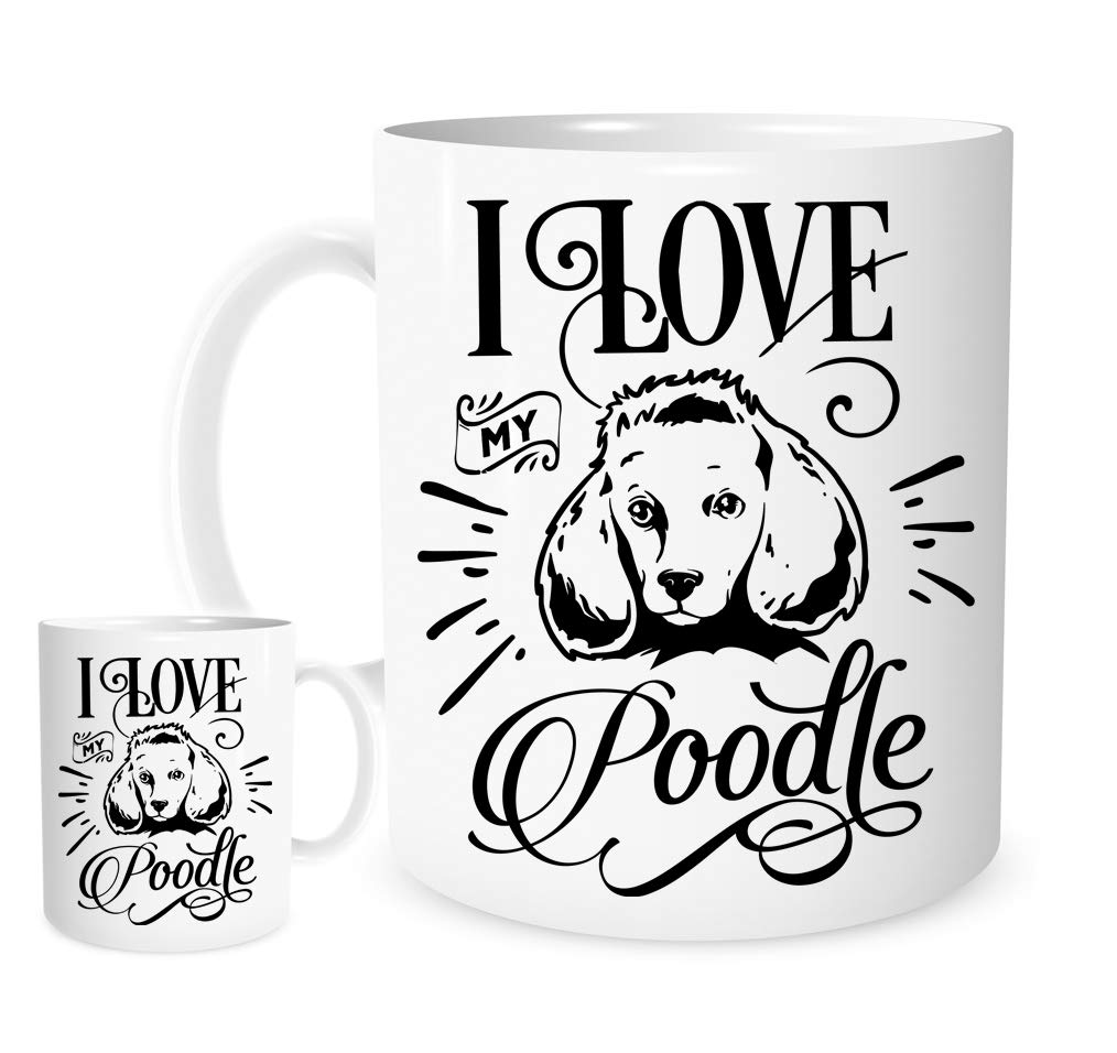 11OZ I Love My Poodle Mug,A Lovely Ceramic Gift Mug Featuring A Cute Poodle Dog