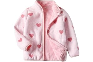 Achiyi Toddler Girls Boys Fleece Jacket Kids Sherpa Lined Jackets Fall Winter Warm Coats Clothes for Baby 2-7Y