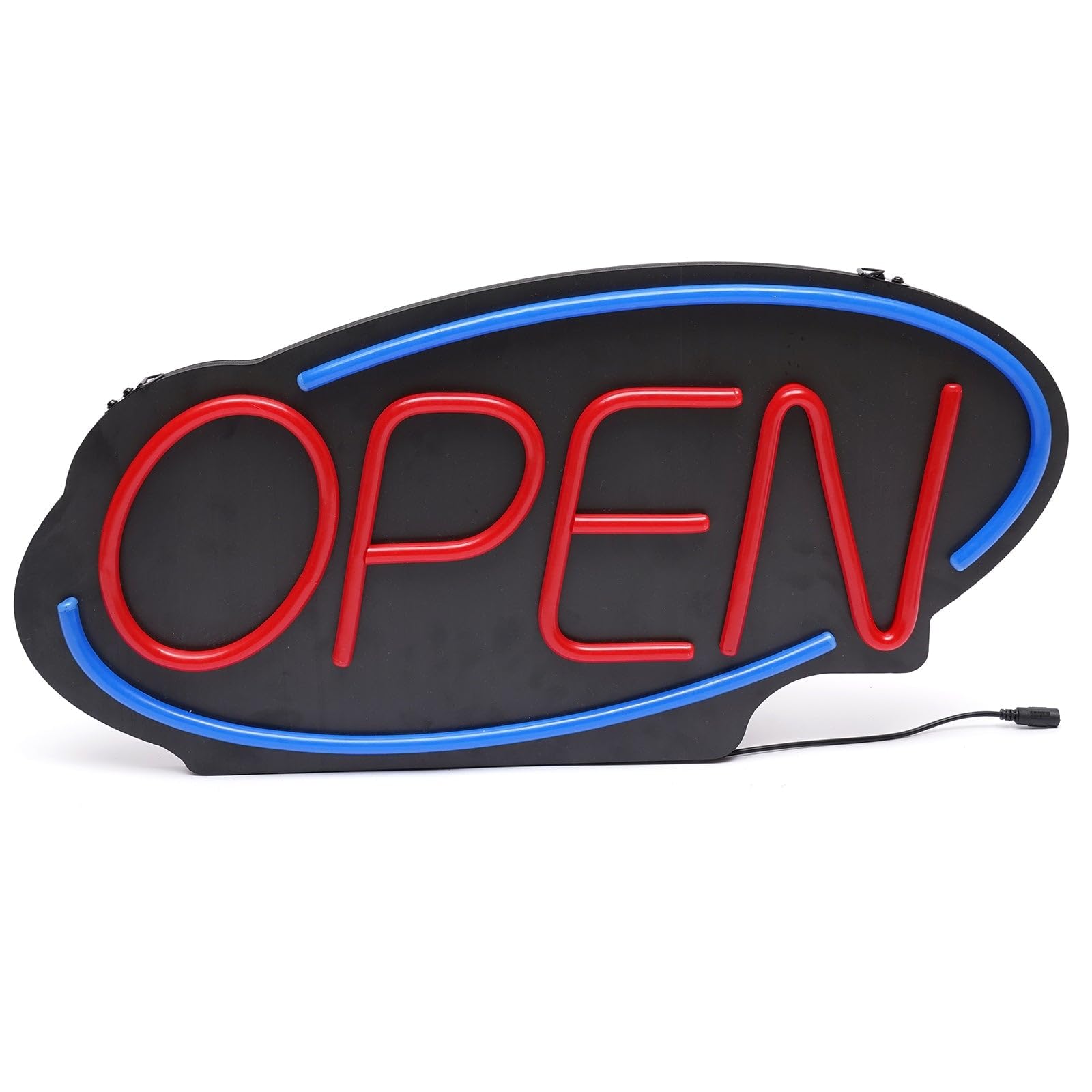 Photo 1 of 24"x12" Neon Business Sign Red And Blue Neon "open" Sign Led Light Decorate Wall Hanging For Retail And Service Businesses Restaurants Bars