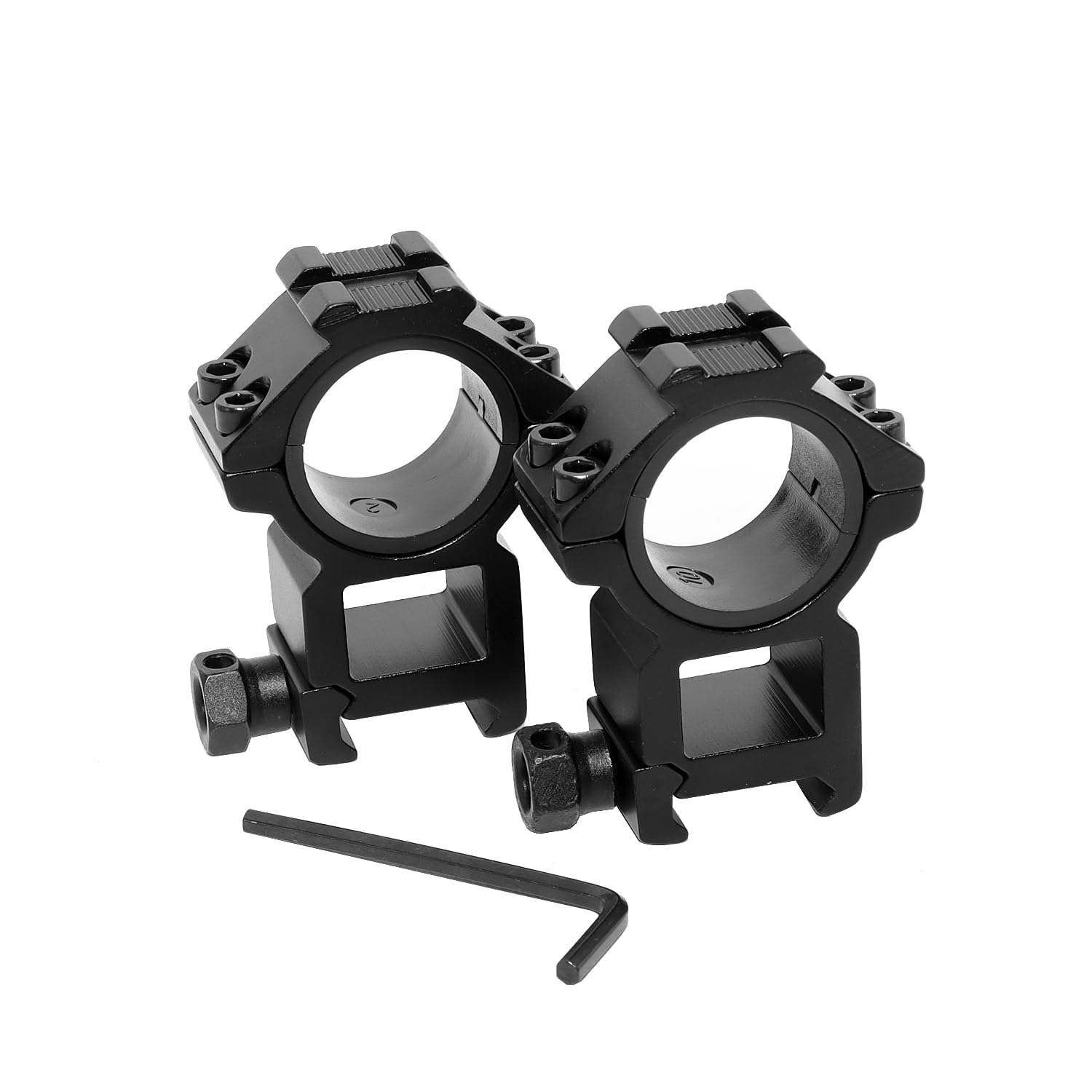 Paike 2Pcs High Profile 25.4mm/30mm Scope Rings - 30mm/25.4mm Scope Mount Adapter 20mm Picatinny Rails