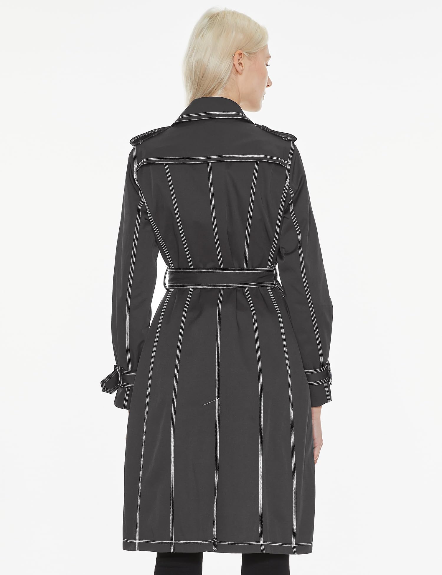 Orolay Women's Mid-Length Trench Coat Double-Breasted Classic Lapel Windbreaker Water-Resistant Belted Overcoat