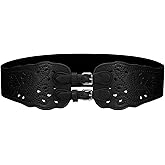 Dressystar Women's Elastic Wide Waist Belt for Dresses Vintage Stretch Chunky Corset Belts with Buckle