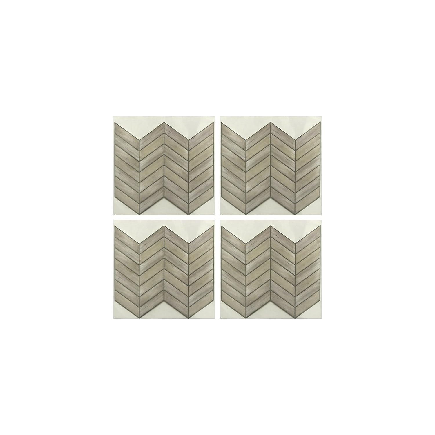 RoomMates TIL3461FLT StickTiles Chevron Distressed Wood Peel and Stick Tile Backsplash, Multicolor