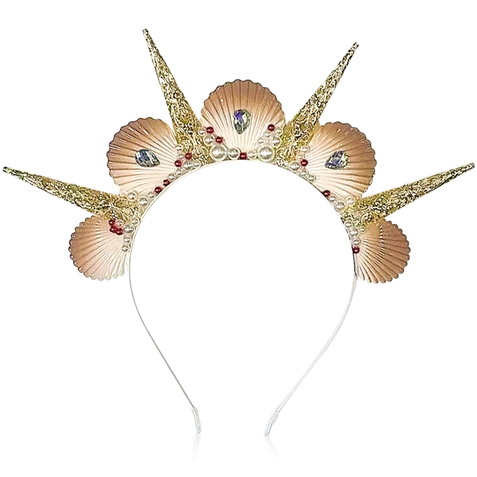 JeVenis Seashell Halo Crown Headpiece Mermaid Headband Seashell Crown Headband Siren Costume Women Cosplay Renaissance