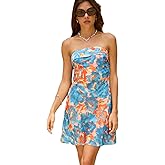 Realtix Womens Satin Silk Backless Strapless Mini Dress Sexy Low Back Tube Club Party Dress for Women