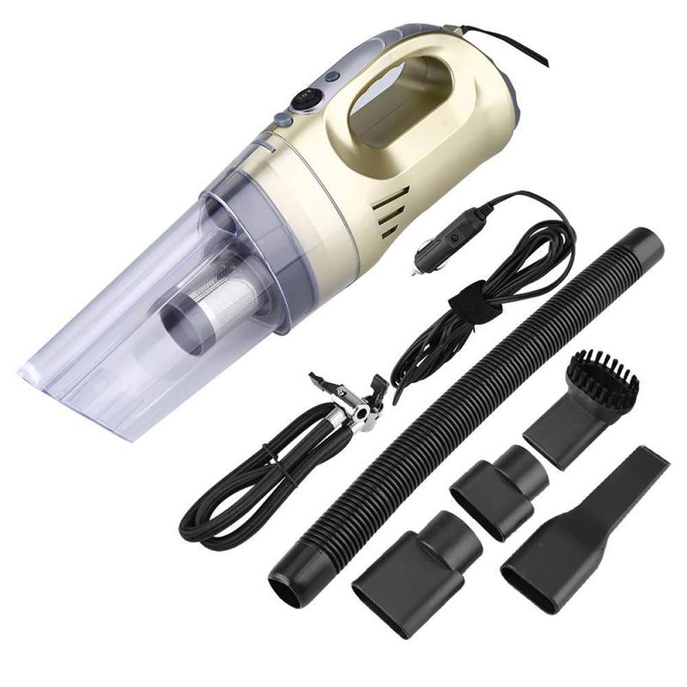 CGH 4 in 1 Handheld Car Vacuum Cleaner High Power 12V Wet & Dry Portable Auto Interior Cleaning Detail Kit for All Vehicles Attachments Vent Brush