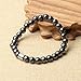 MATT HANN Titanium Steel Pyrite Bracelet Original Handmade Grouding Stone Protection 8mm Mens Bracelet 8 in