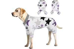 Handwith Dog Pajamas, Dogs Pjs Spring Summer Dog Clothes, Soft Stretchy Doggie Clothes Pet Jammies Outfit (Star, L)