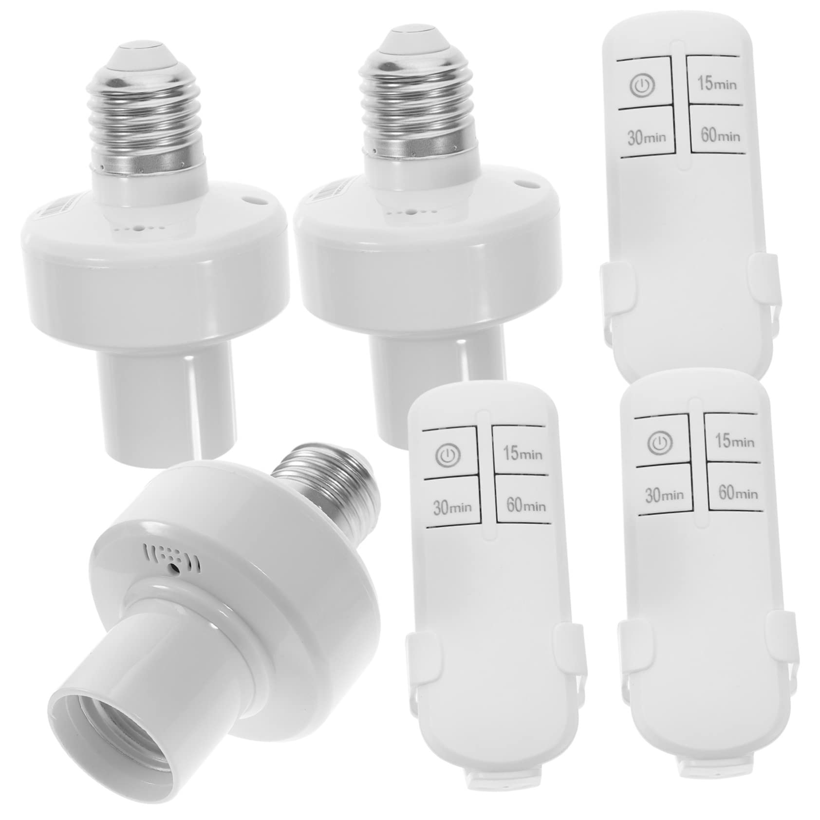 KONTONTY 3pcs Remote Control Light Head Remote Light Programmable Remote Control Remote Control Outlet Remote Control Lamp Holder E27 Bulb Holder Light Bulb Base E27 Abs