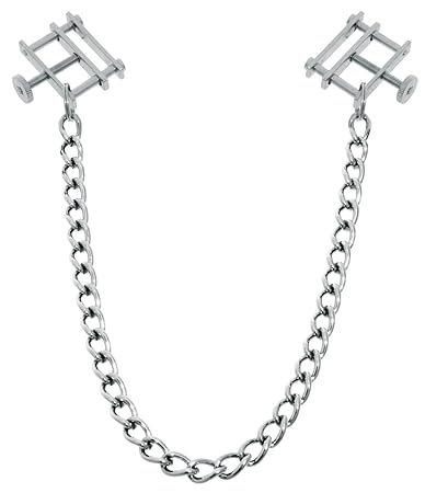 Bondage Metall Nippelpressen mit Kette - Nippel Pranger einstellbar Nippelklemmen Brustklammern Nippel Brust Pressen Klammern