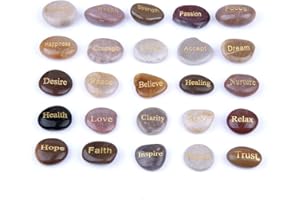 TGS Gems Engraved Inspirational Stones (25 Different Words)