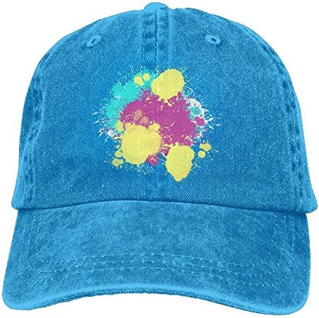 LOVECHY 3 Colors Inkblot Adjustable Cotton Denim Baseball Cap HatRoyalBlue