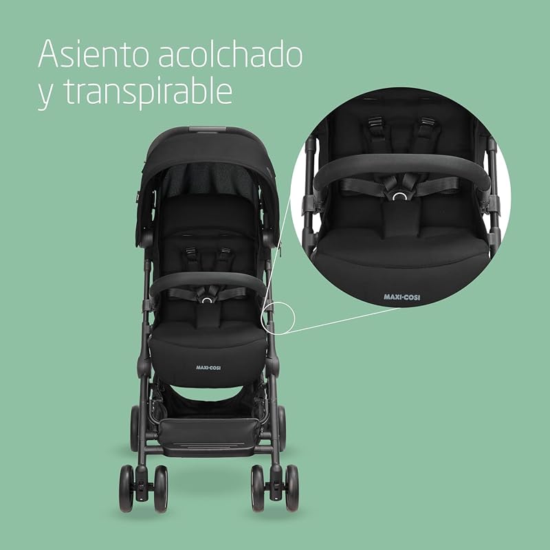 Lara2 Silla de Paseo Compacta, 0–22 kg, Essential Black