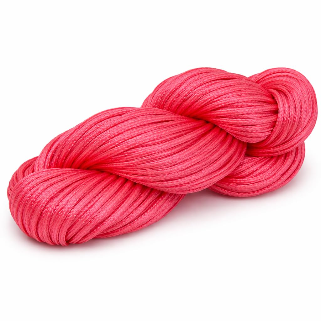 Perlin 30 Metre Macrame Yarn 1 mm Cord Jewellery String for DIY Craft Making Colour Selection (Fuchsia)