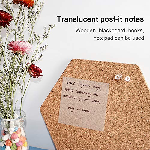 Multibey Transparent Sticky Notes Pad, 3x3" Waterproof Self-Adhesive Memo Papers Scratchpad Message Reminder, 10 Packs 500 Sheets (3 x 3 Inches)