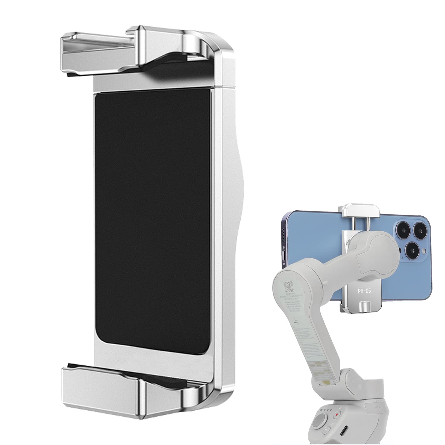 HAFOKO OM6 Metal Magnetic Phone Holder with Cold Shoe for Microphone Smartphone Tripod Mount Compatible for DJI OM 6 /OM 5/OM 4 Smartphone Handheld Gimbal Stabilizer Accessories