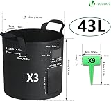 VOUNOT Plant Grow Bags 12 Gallon Potato Kit 3 Pack with Window Flap view 2