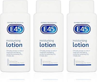 E45 Dermatological Moisturising Lotion 200ml Pack of 3 for Dry Sensitive Skin