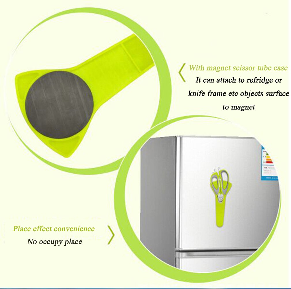 Kitchen Shears,Hexun Heavy Duty Kitchen Scissors with Magnetic Holder-Cutting Sharp Blade- Poultry Shears (Green)