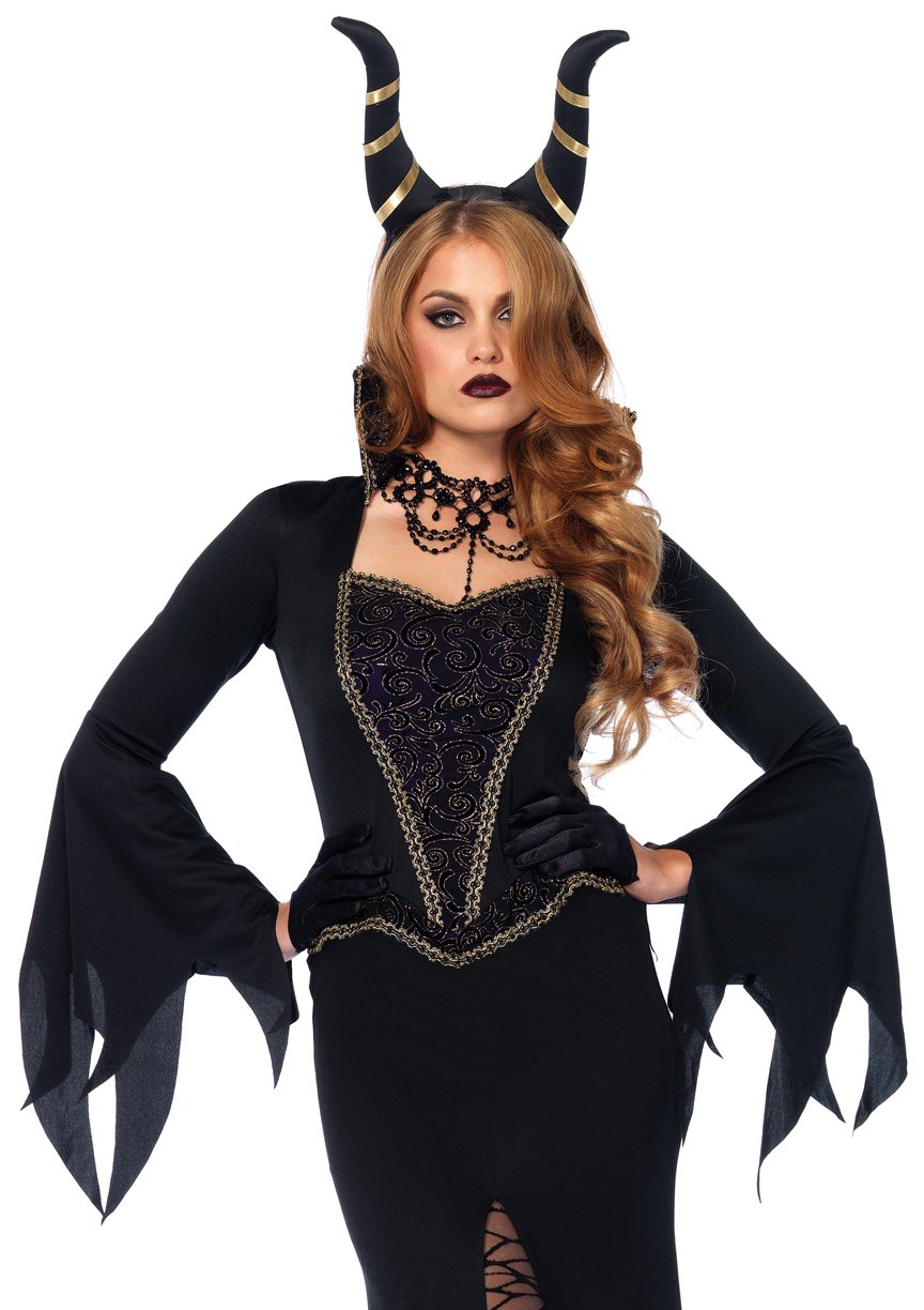 Leg Avenue 85535 Black Evil Enchantress Fancy Dress Costume (X-Large/UK 16-18, 2-Piece)