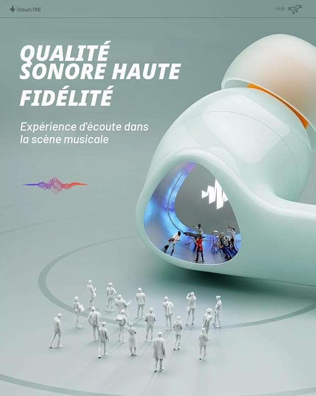 Casque Bluetooth, Écouteur Sport Réduction de Bruit Multimode, Graves Musclés, 4 Micros, 32H Autonomie, Charge sans Fil, APP Son Personnalisé, Mode Gaming, Vert