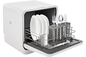 WBGANG 3-In-1 Portable Dishwasher, 785W Countertop Mini Dishwasher With Display Screen & Child Lock,Multi-Functional Large Capacity Compact Drying Storage Dishwasher For Apartments,Dorms,Rvs, Kitchens