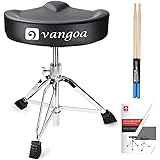 Vangoa Drum Throne, Padded Saddle Drum Seat Comfortable Motorcycle Style Drum Chair Stool Height Adjustable Double Braced for