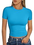 Trendy Queen Womens Basic T Shirts Summer Tops 2025