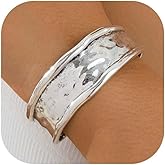 72ore Silver Cuff Bracelet for Women Vintage Silver-Tone Chunky Statement Metal Bangle Bracelet Party Prom Wedding Dresses Accessories Birthday Jewelry for Women