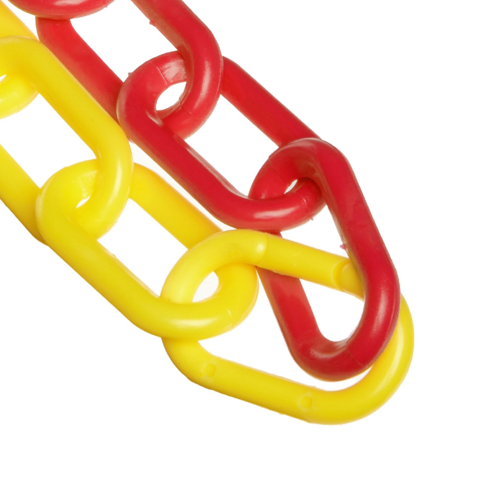 Mr. Chain Plastic Barrier Chain, Alternating Yellow/Red, 1.5-Inch Link Diameter, 100-Foot Length (30037-100) Image Mr. Chain Plastic Barrier Chain, Alternating Yellow/Red, 1.5-Inch Link Diameter, 100-Foot Length (30037-100) Image