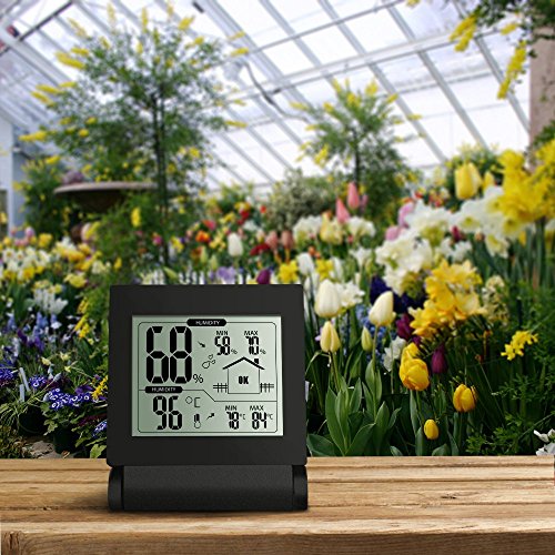 Habor Thermometer Indoor Hygrometer Monitor Temperature and Humidity Sensor for House, Home, Office, Baby Room (Black), 1.deep