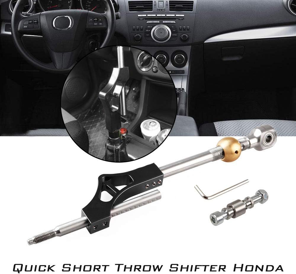 Top10 Racing Shifter Extender Adjustable Short Shifter for Honda Ciciv CRX Del Sol Acura Integra B or D Series Engine Black