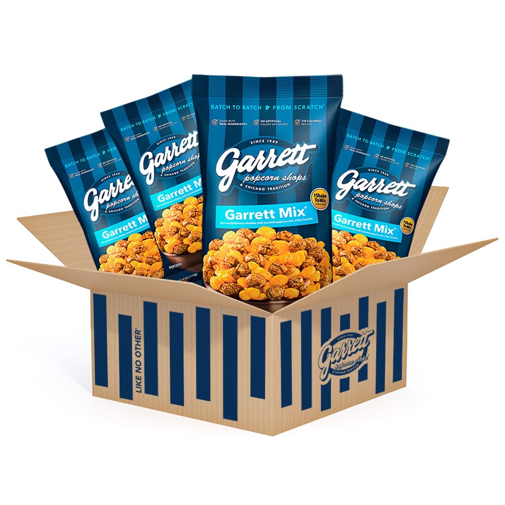 Garrett Popcorn Garrett Mix, 6.0oz, 4 Bags, Cheese and Caramel Gourmet
