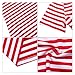 MISSKY Women's Short Sleeve Pullover Stripe Keen Length Slim Hoodie Dresses with Kangaroo Pocket for Sport Causal for Spring Summer Autumn, Red White, Medium