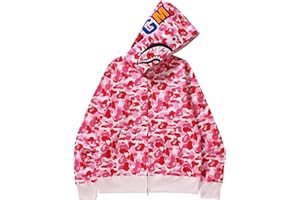 EUDOLAH Hoodie Cotton Shark Camo Fashion Jacket Sweatershirt Zip Up Hip-Hop Outerwear for Men Women