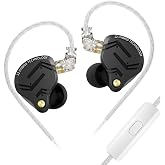 KZ ZS12 PRO X in Ear Monitor IEM Headphones,1DD+5BA Hybrid Wired Gaming Earbuds,KZ Earbuds Earphones,Best in Ear Headphones with 2PIN Cable for Audiophile (Dark Black, with Microphone)