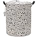 Sea Team Large Size Panda Design Canvas Fabric Laundry Hamper Collapsible Storage Basket with PU Leather Handles and Drawstring Cover for Kid’s Room, 19.7 by 15.7 inches, Waterproof Inner