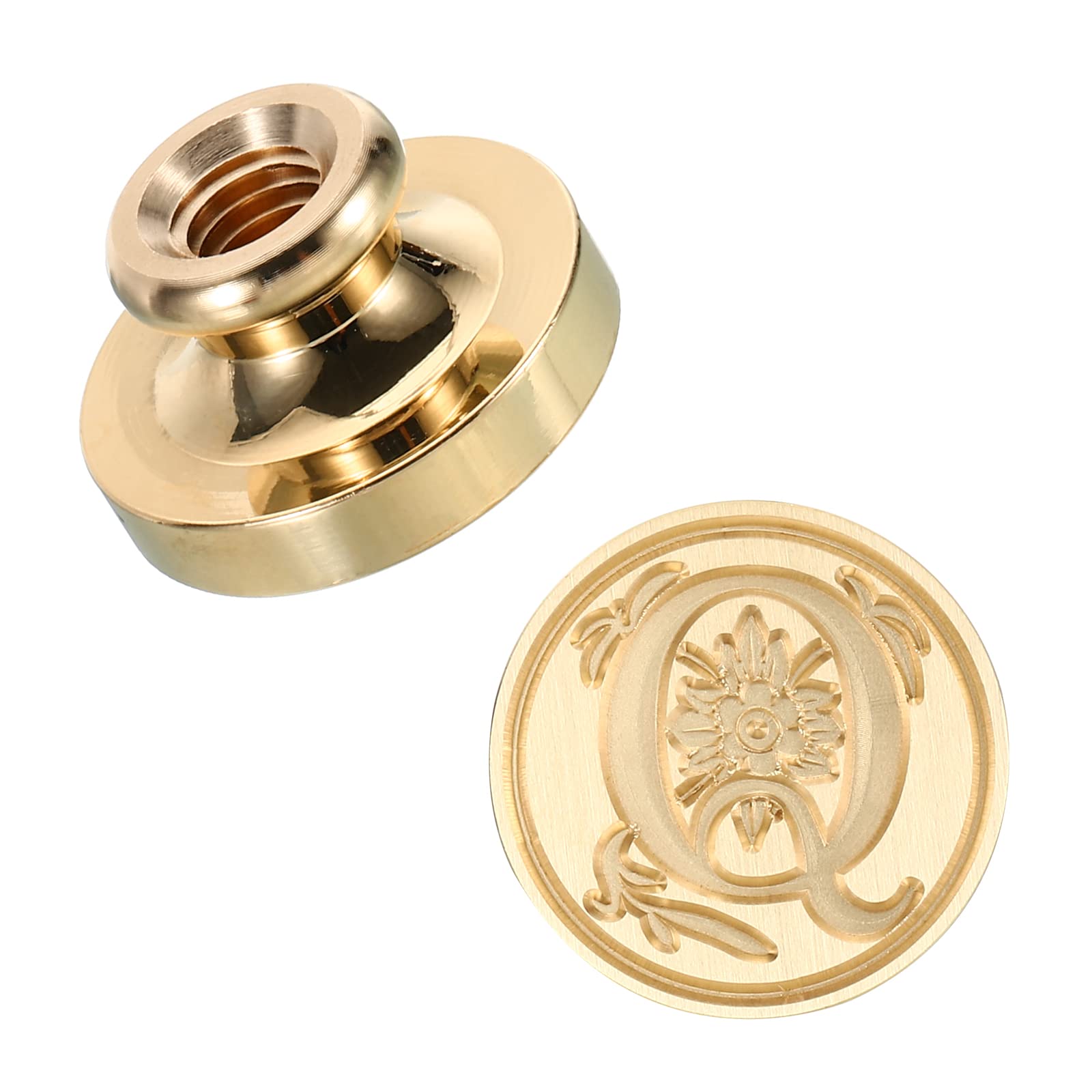 PATIKIL Alphabet Q Wax Seal Stamp, Initial Letter Sealing Wax Stamp Classic Retro Brass Head for Envelope Invitation Cards