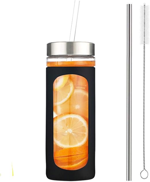 Glass tumbler with straw and lid 20oz Glass Iced Coffee
