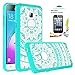 Galaxy J3 Case,Galaxy j3V J3 V/J3 6 /Sky/Amp Prime/Express Prime/Sol Case Clear,AnoKe Mandala Slim Fit Protective Cell Phone Cases Cover with Screen Protector for Girls Women Kids J3 2016 Mint